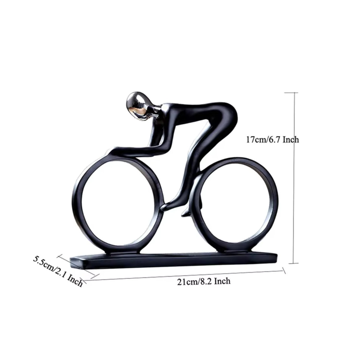 Moderne Radfahrer Statue aus Harz in Gold für dein Büro oder Wohnzimmer - Bild 2