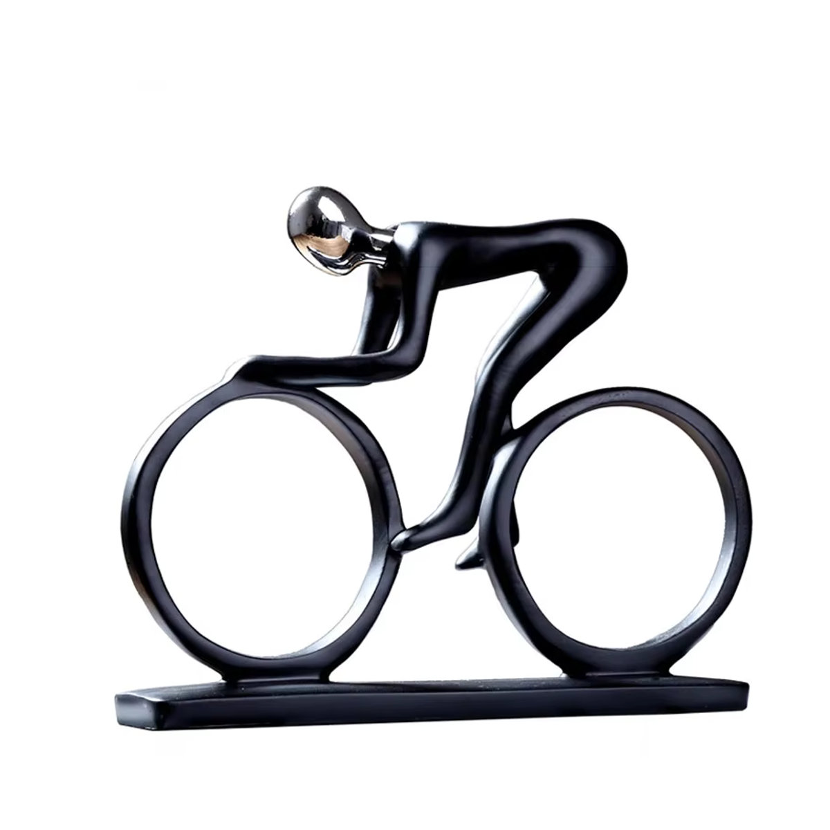 Moderne Radfahrer Statue aus Harz in Gold für dein Büro oder Wohnzimmer - Bild 3