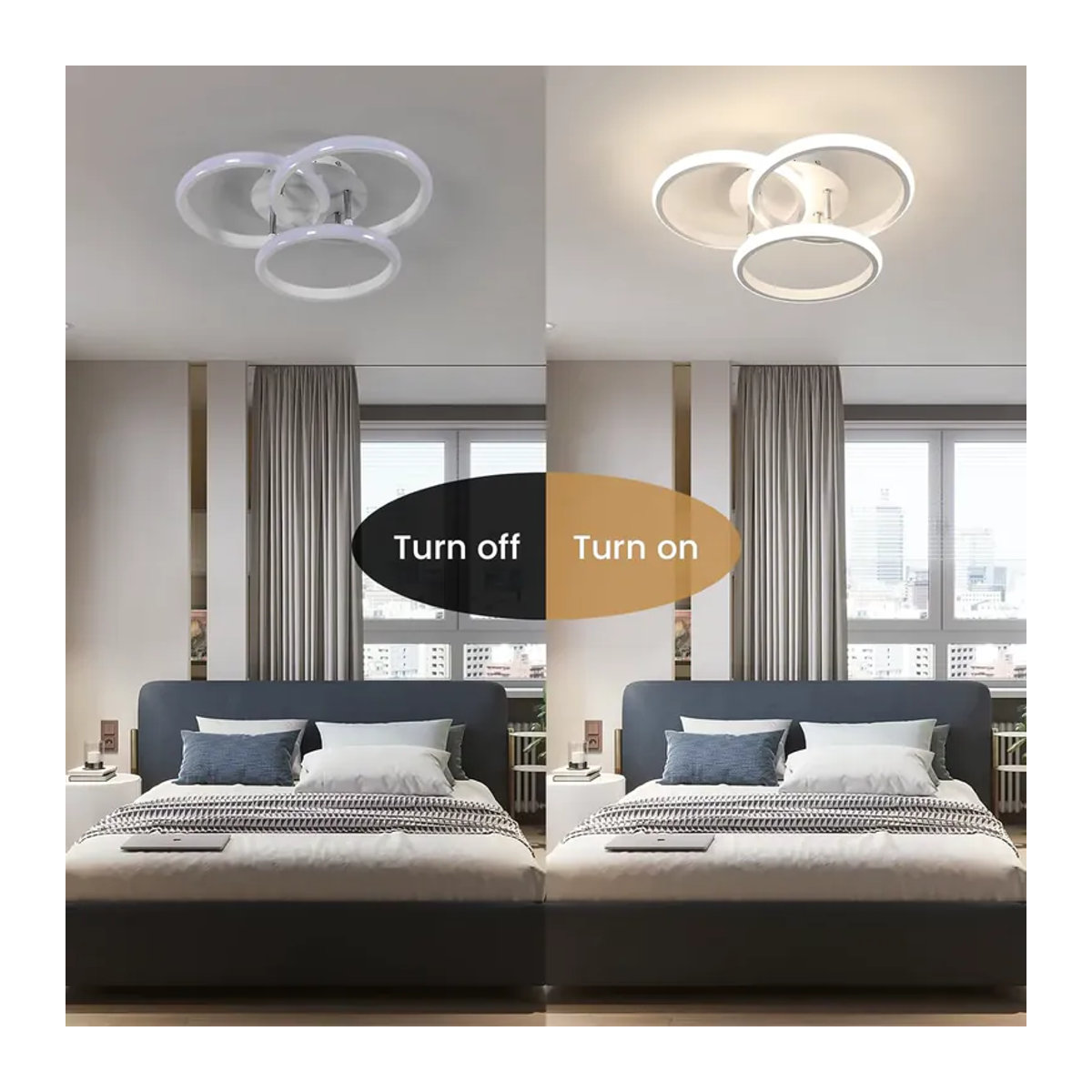 Moderne Runde LED-Deckenleuchte aus Weißem Aluminium mit 40W und 4500K Natürlichem Licht - Bild 3