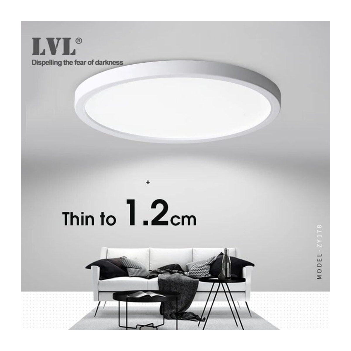 Moderne runde LED-Deckenleuchte in Weiß mit 24 W für Badezimmer, Toilette und Veranda - Bild 1