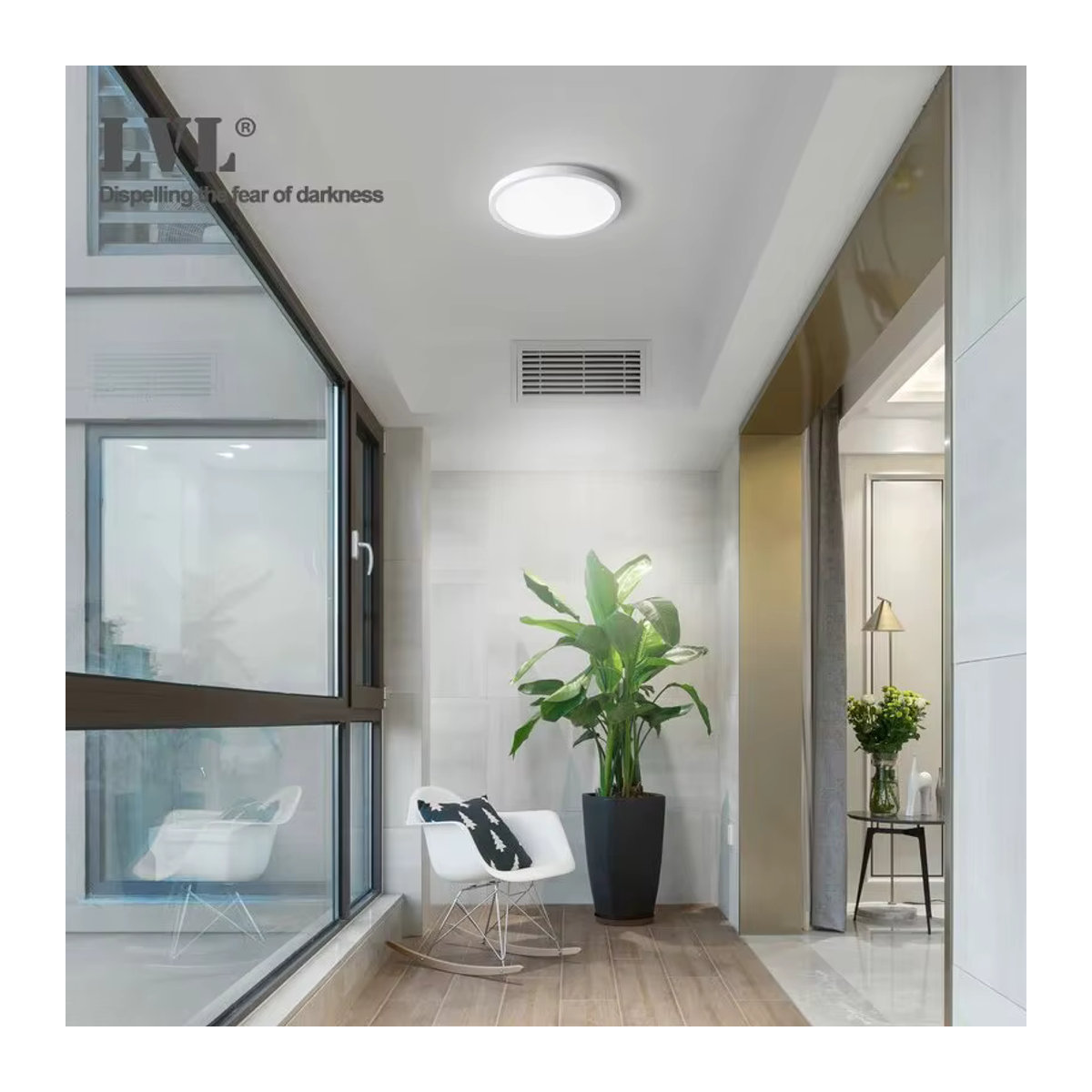 Moderne runde LED-Deckenleuchte in Weiß mit 24 W für Badezimmer, Toilette und Veranda - Bild 2