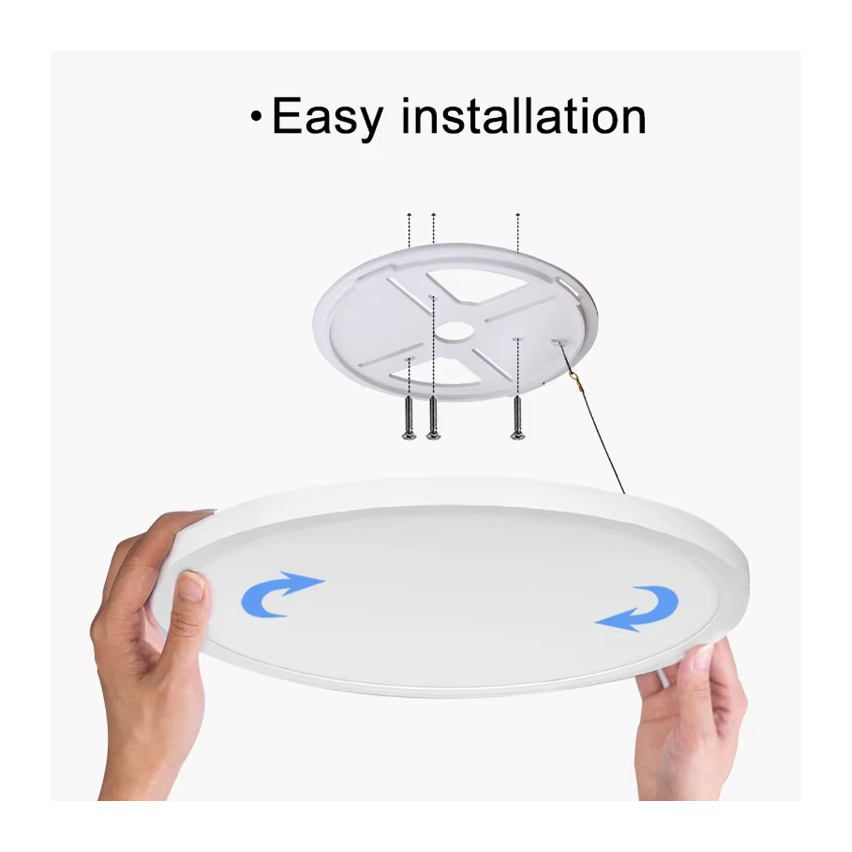 Moderne runde LED-Deckenleuchte von BENEWTON in Schwarz, dimmbar mit Fernbedienung und App-Steuerung, ultradünnes Design für Schlafzimmer, Esszimmer und Küche - Bild 6