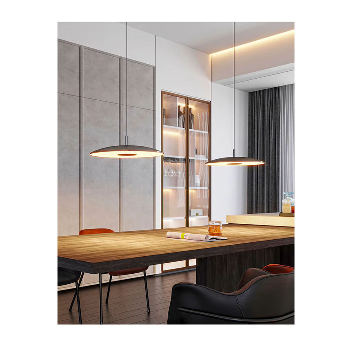 Moderne UFO Pendelleuchte von HomeLover in Alufarben aus Metall für Esszimmer, Bar oder Schlafzimmer - Bild 5