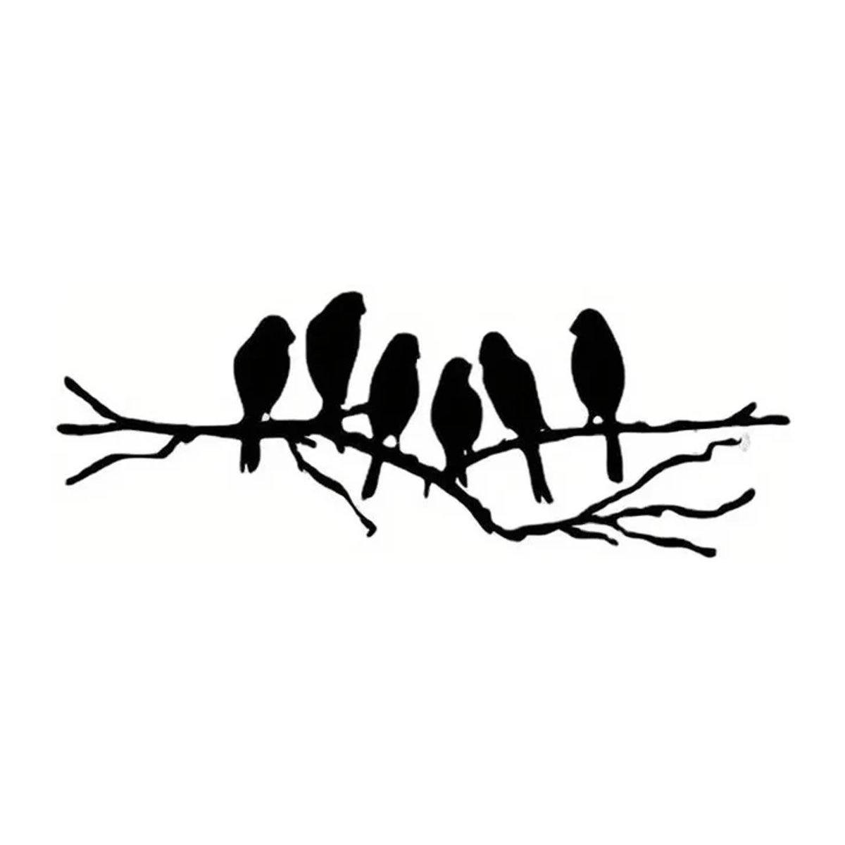 Moderne Wanddekoration aus Metall mit Vogel auf Zweigen in Schwarz von CIFBUY - Bild 1