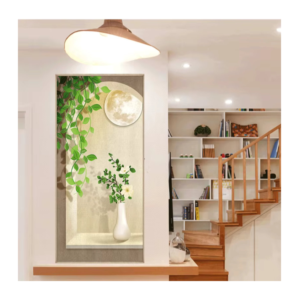 Moderne Wandmalerei Licht und Schatten als dekorative Wanddekoration für dein Wohnzimmer, B/H: 50 x 105 cm - Bild 2