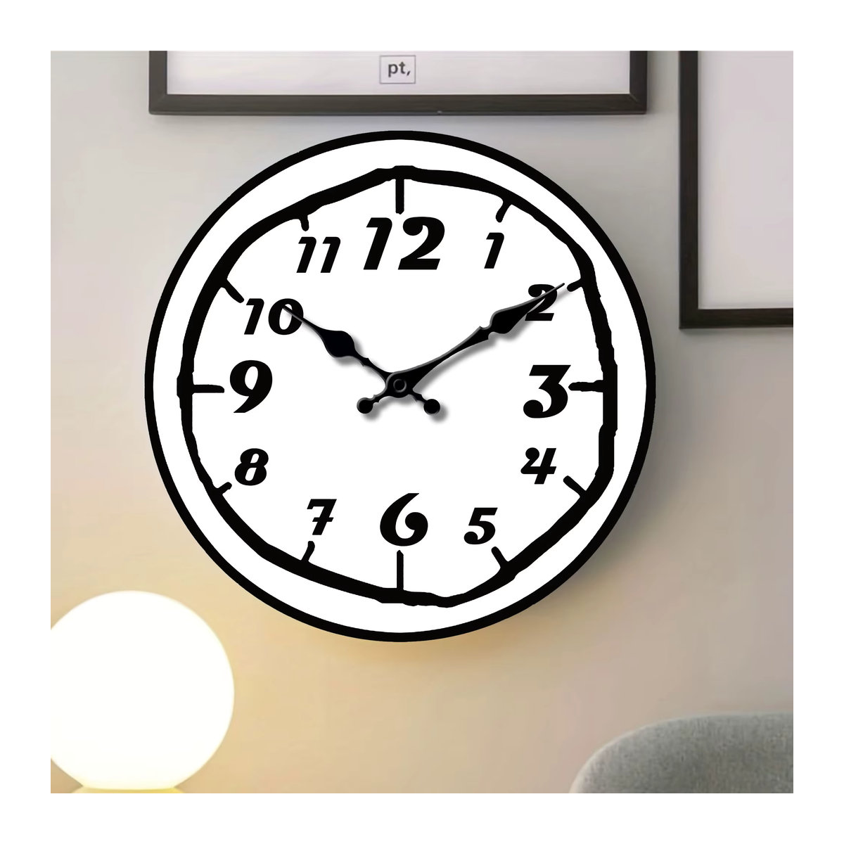 Moderne Wanduhr aus Holz mit arabischem Design und lautlosem Mechanismus für Wohnzimmer und Schlafzimmer - Bild 2