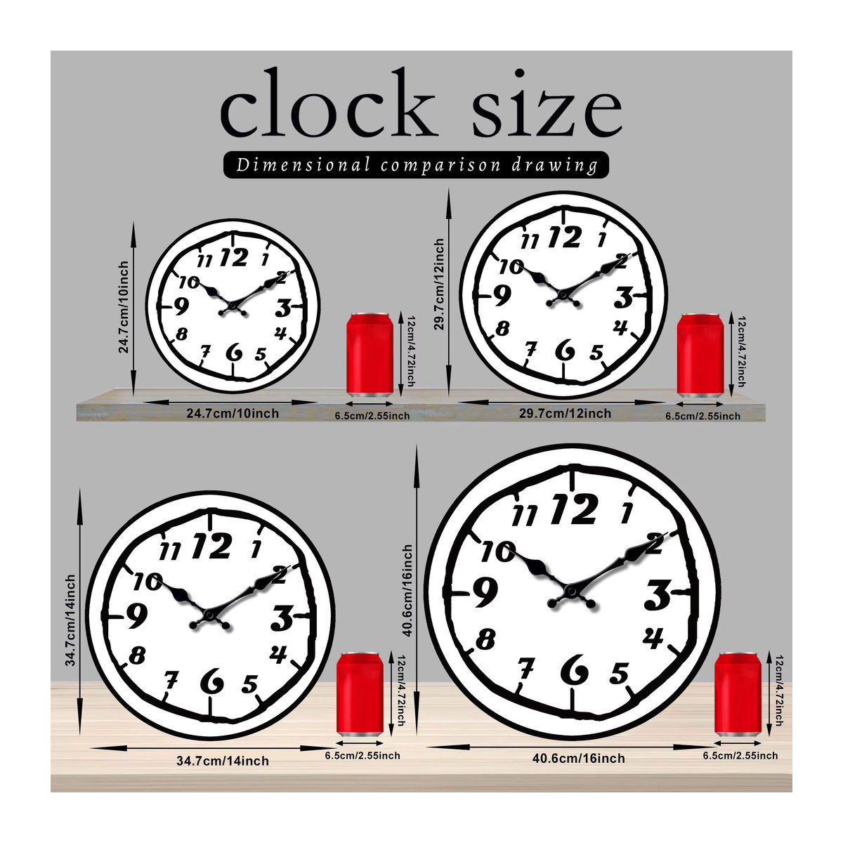 Moderne Wanduhr aus Holz mit arabischem Design und lautlosem Mechanismus für Wohnzimmer und Schlafzimmer - Bild 3