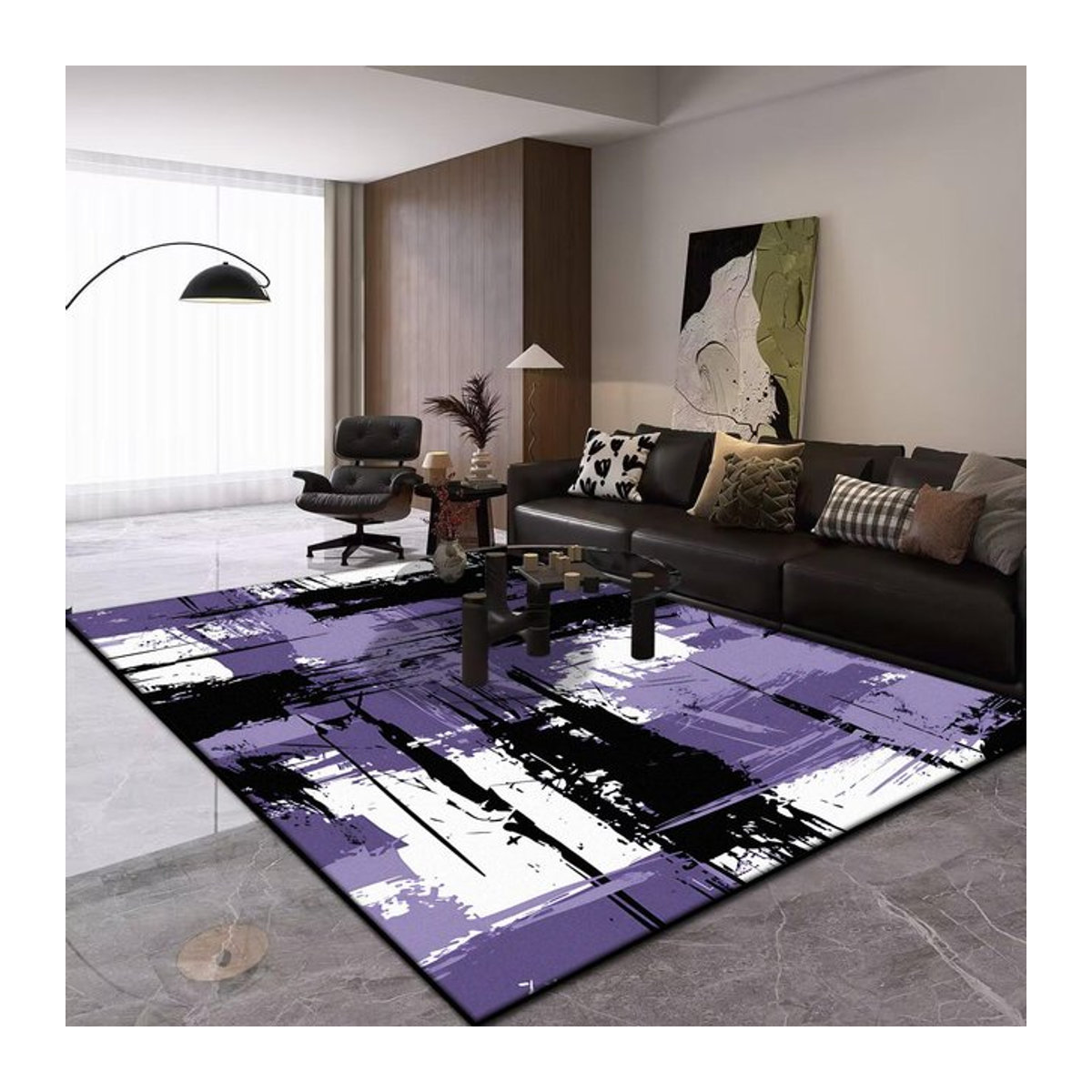 Moderner abstrakter Druckteppich von Karpetti für Wohnzimmer und Kinderzimmer, rutschfest und waschbar, B/B: 180 x 280 cm - Bild 1