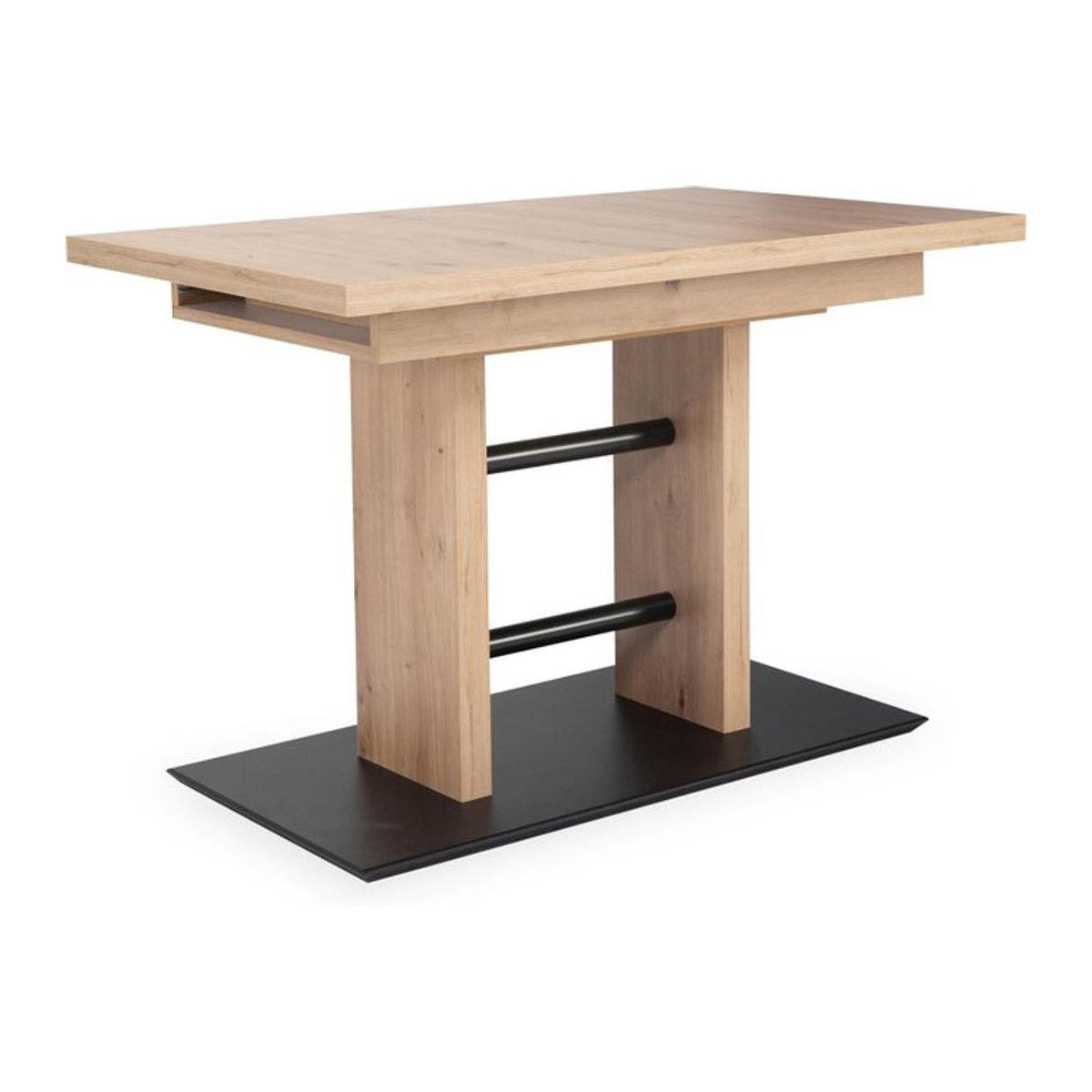 Moderner Ausziehtisch Variano MATCH PLUS aus Holzwerkstoff in Eiche Natur, Braun oder Schwarz, Rechteckig, B/T/H: 150 x 80 x 75 cm - Bild 1