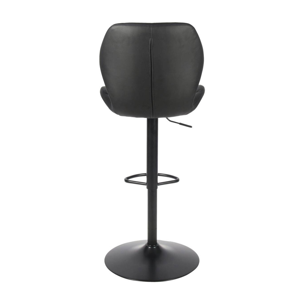 Moderner Barhocker Raja in Schwarz aus Kunstleder und Metall, B/H/T: 53 x 124 x 41 cm - Bild 2