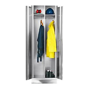 Moderner Edelstahl-Kleiderschrank mit Drehtüren, Breite: 60 cm, Tiefe: 50 cm, Höhe: 84 cm