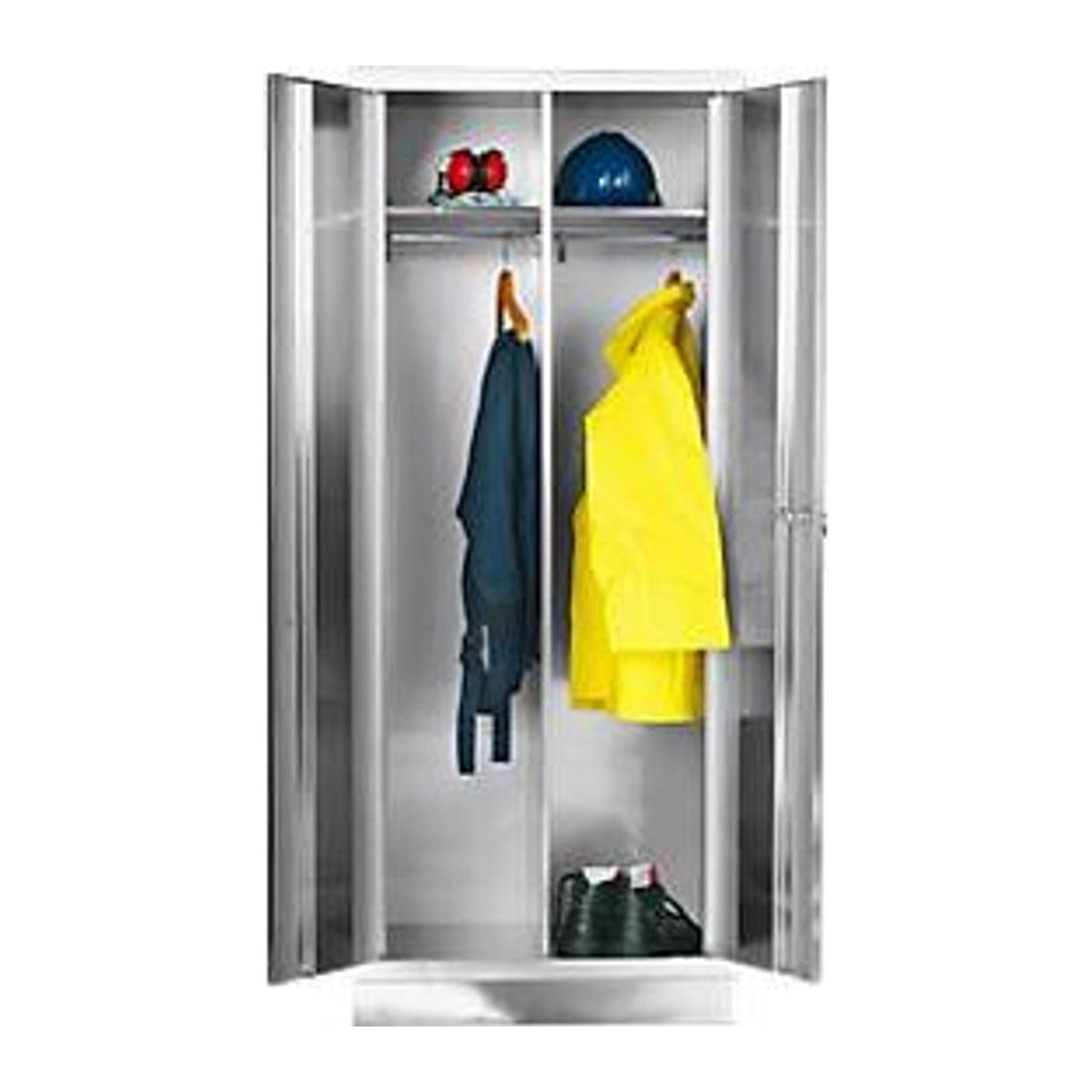 Moderner Edelstahl-Kleiderschrank mit Drehtüren, Breite: 80 cm, Tiefe: 50 cm - Bild 1