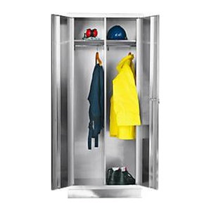 Moderner Edelstahl-Kleiderschrank mit Drehtüren, Breite: 80 cm, Tiefe: 50 cm