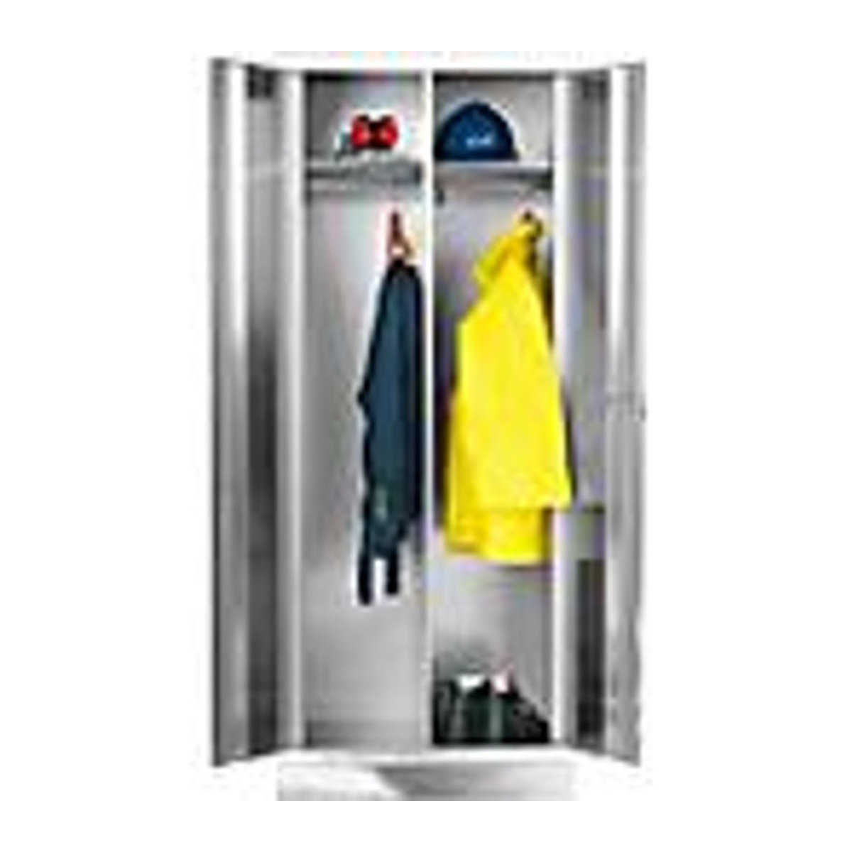 Moderner Edelstahl-Kleiderschrank mit Drehtüren, Breite: 80 cm, Tiefe: 50 cm - Bild 2