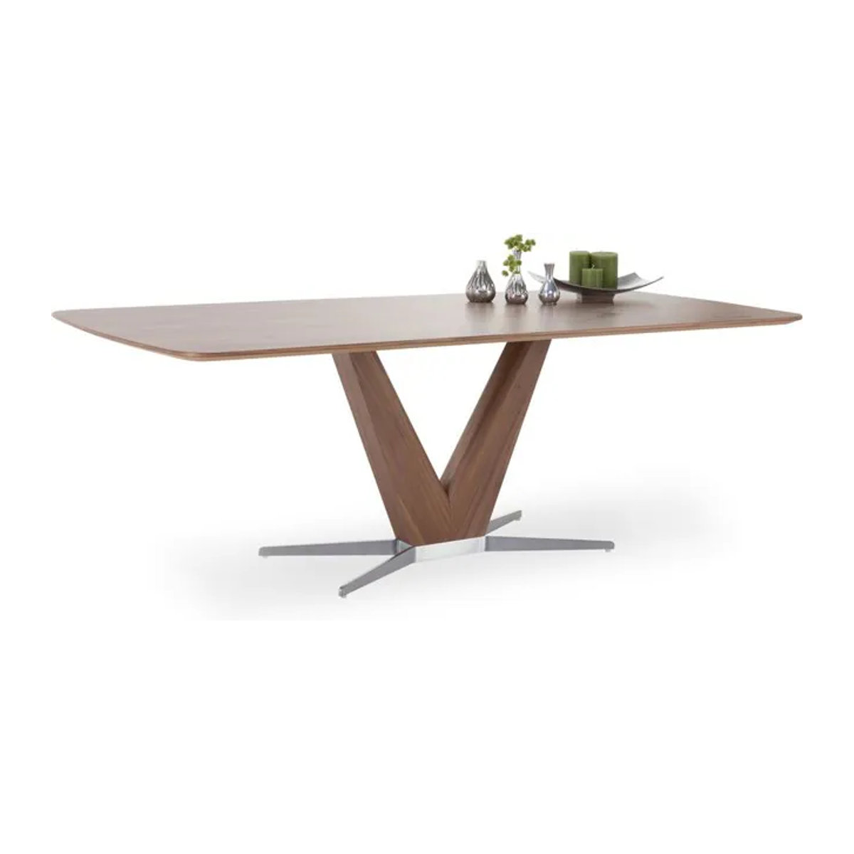 Moderner Esstisch KOINOR T5604 aus Nussbaum mit Edelstahl, Rechteckig, B/T/H: 180 x 100 x 76 cm - Bild 1
