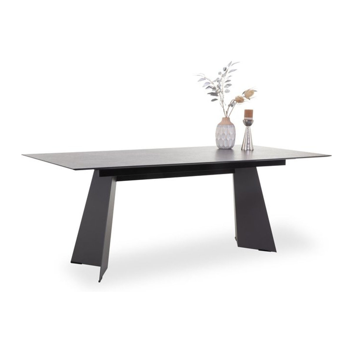 Moderner Esstisch Variano CUBE in Grau und Schwarz aus Metall, Rechteckig, B: 160 cm, T: 160 cm, H: 75 cm - Bild 1