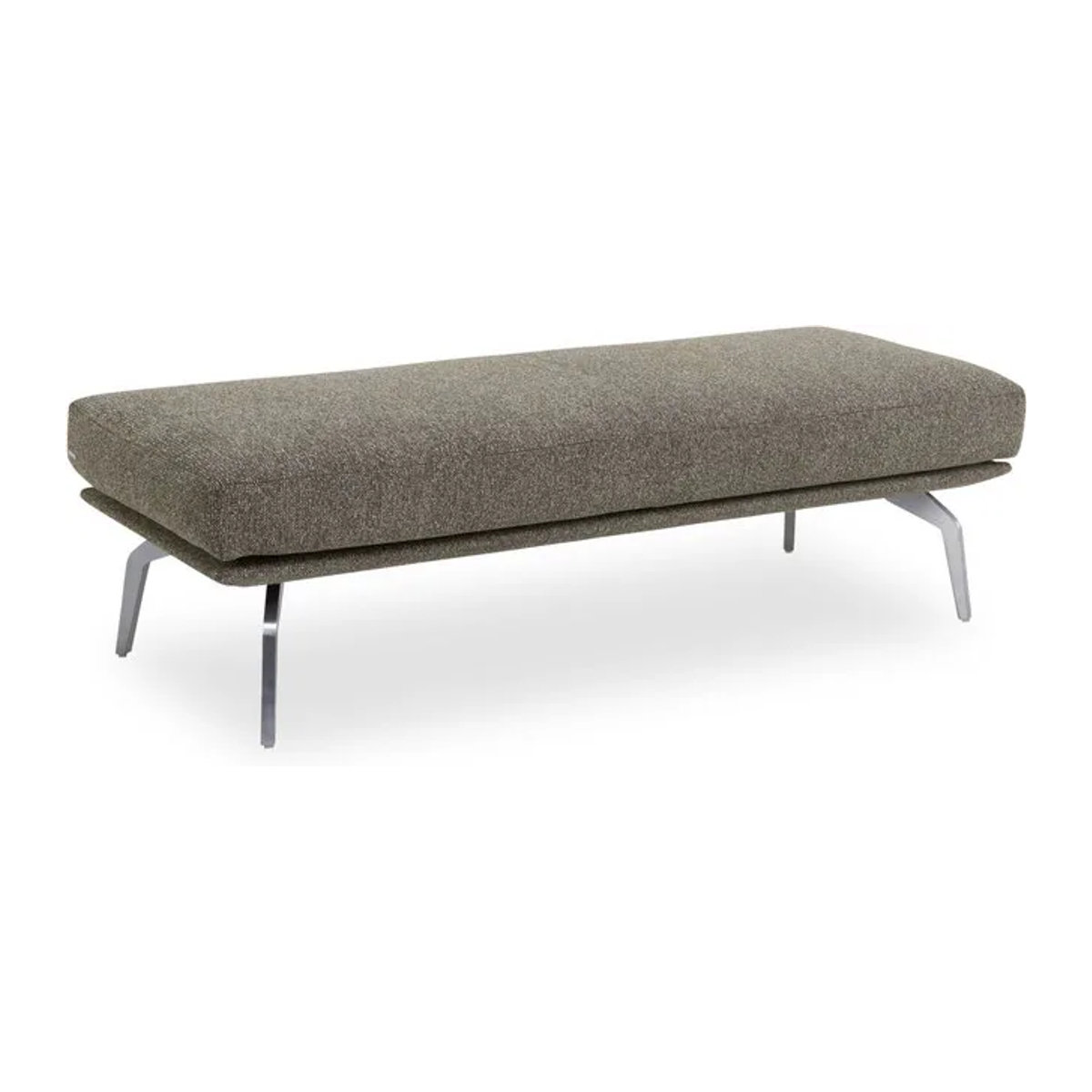 Moderner Hocker KOINOR FENDO aus Stoff in Grün und Grau mit Metallgestell - Bild 1