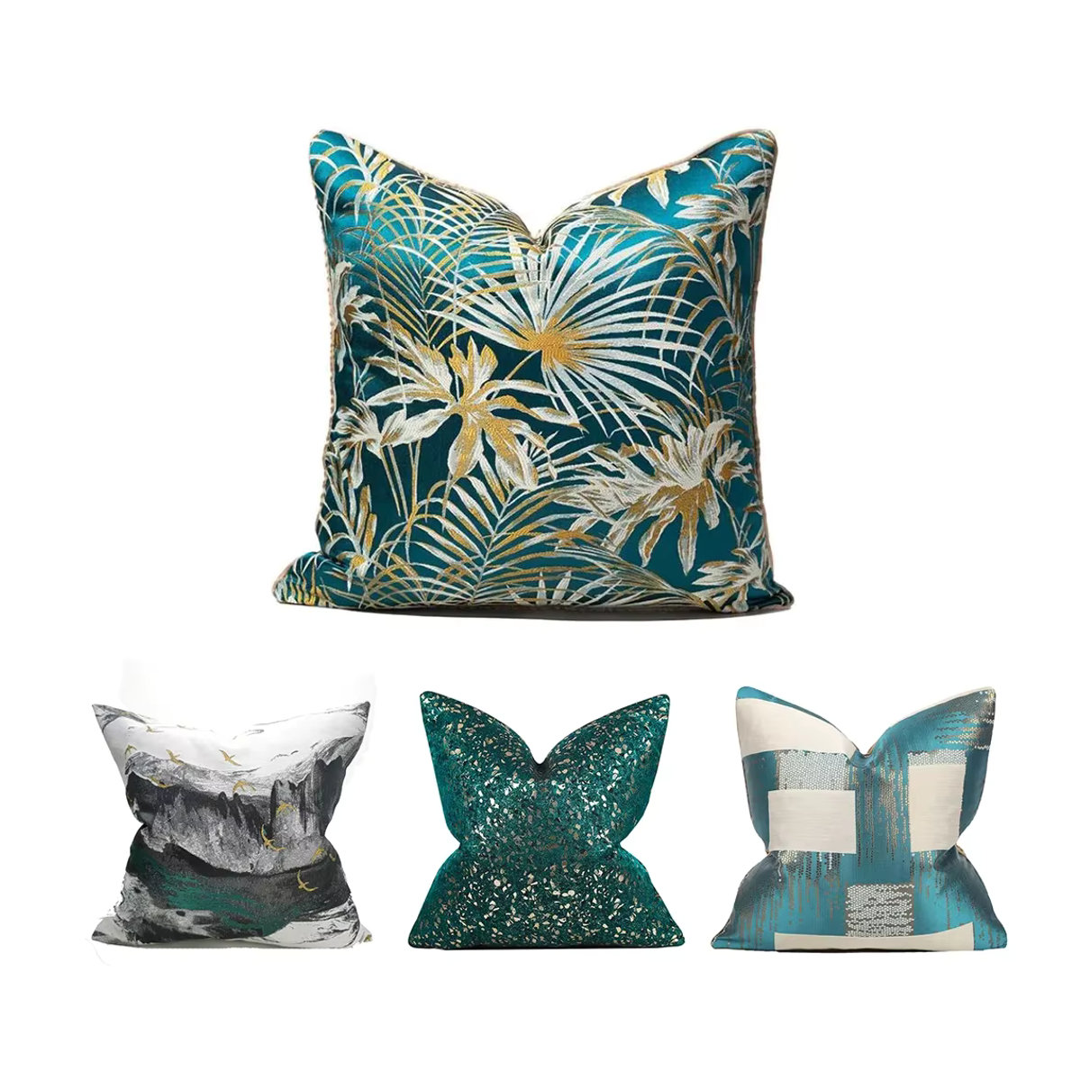 Moderner Kissenbezug in Grün mit Kunstmotiv im nordischen Design für dein Sofa, Bett oder Wohnzimmer - Bild 4