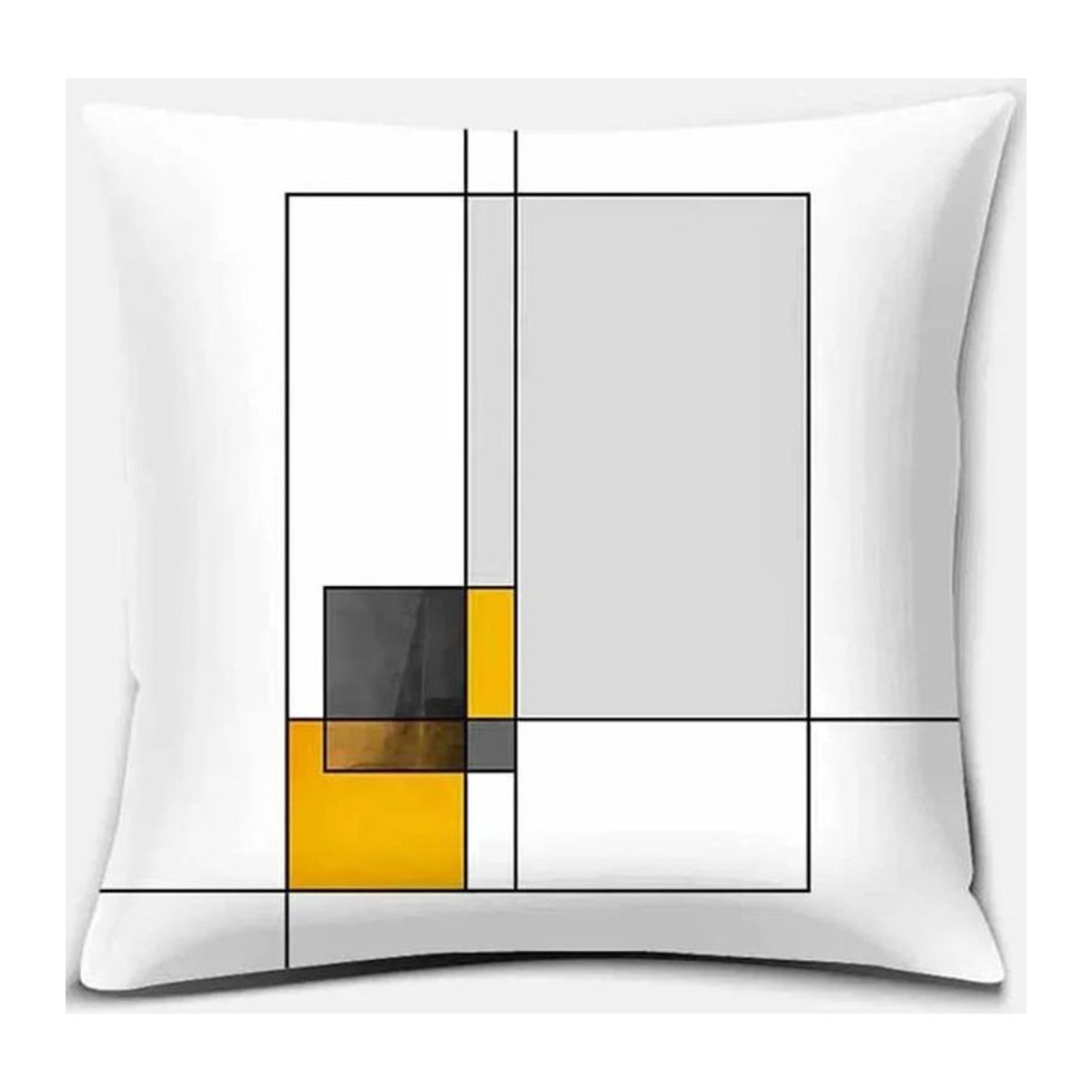 Moderner Kissenbezug mit geometrischem Design in Peach Skin Qualität, B/H: 18 x 18 cm - Bild 1