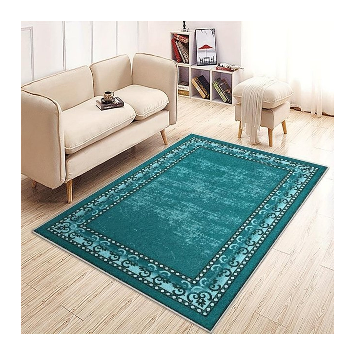 Moderner Kunststil Wohnzimmerteppich von Lodestar, waschbarer fusselarmer Teppich für Wohnzimmer, Hotel und Schlafzimmer, B/T: 80 x 120 cm - Bild 1