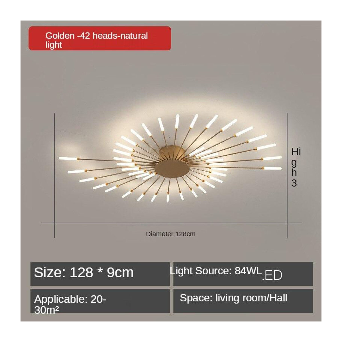 Moderner LED Feuerwerk Kronleuchter aus Metall von Yuda Lighting in Schwarz - Bild 3
