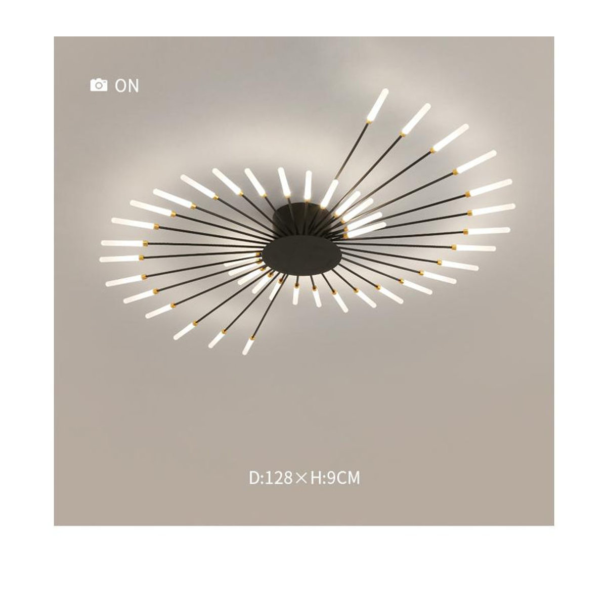 Moderner LED Feuerwerk Kronleuchter von Yuda Lighting in Gold und Schwarz aus Metall - Bild 4