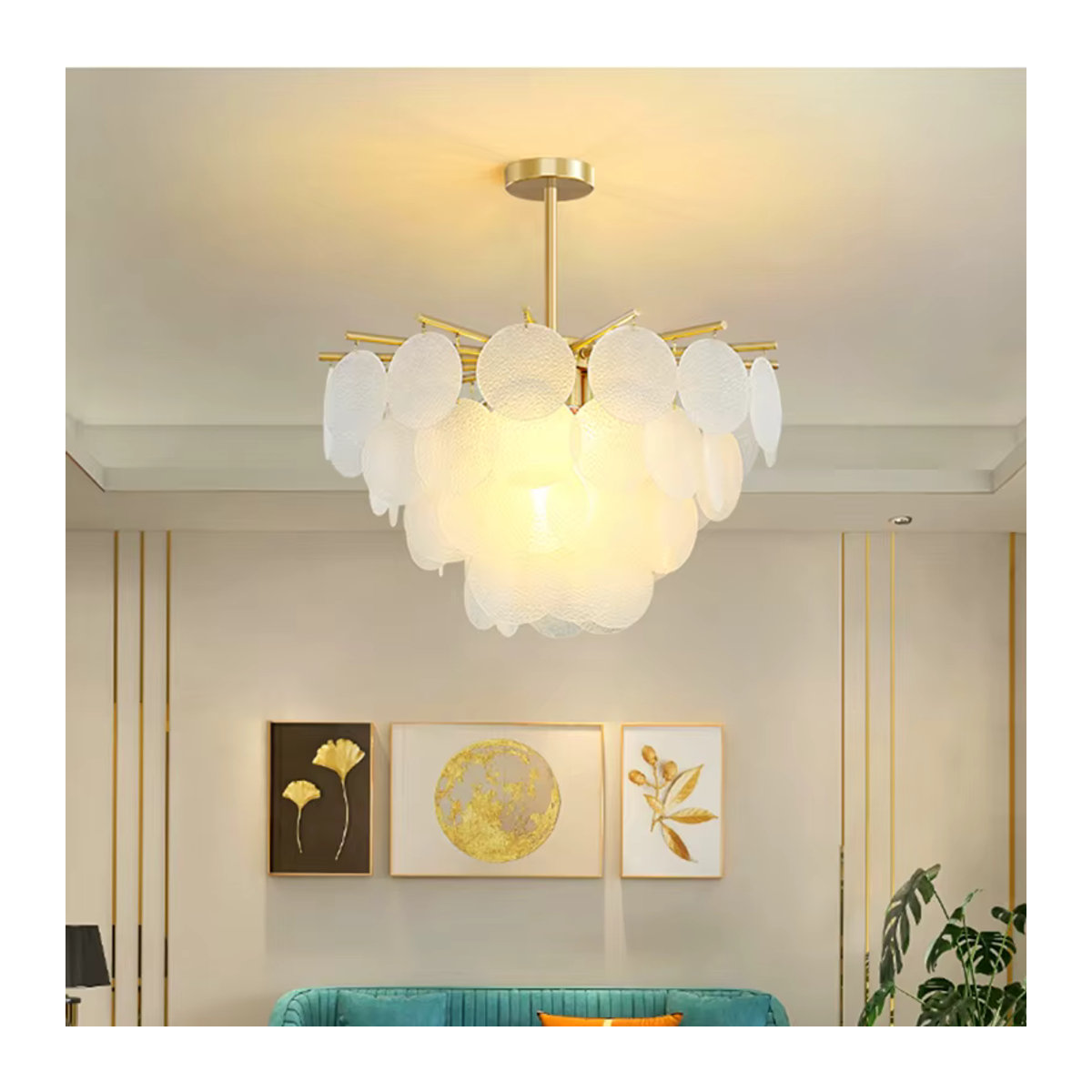 Moderner LED Kronleuchter aus Glas und Metall von MZISOSOD für Wohnzimmer und Esszimmer - Bild 2