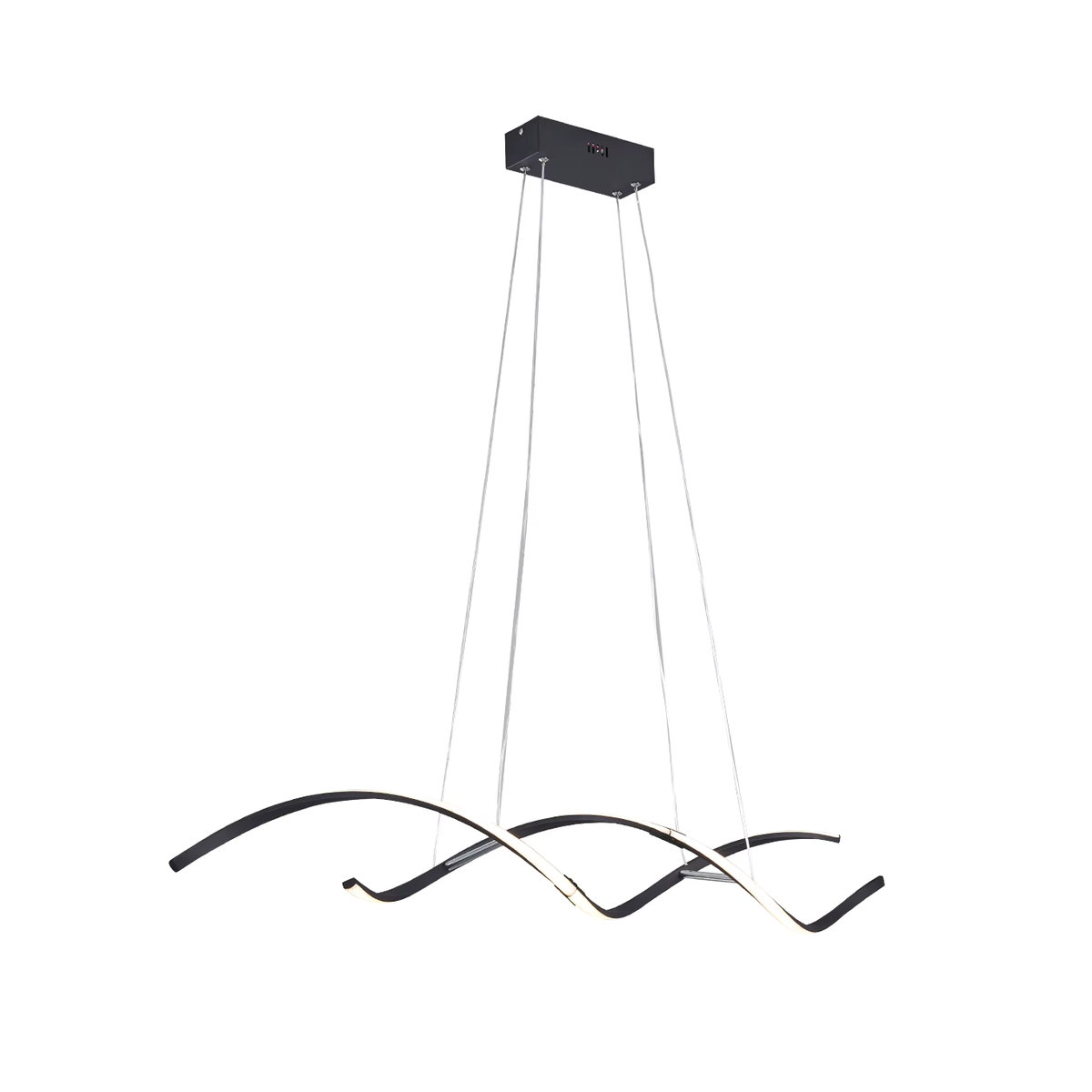 Moderner LED Kronleuchter NEO Gleam in Schwarz aus Aluminium für Smart Home mit Alexa und Google Unterstützung - Bild 4