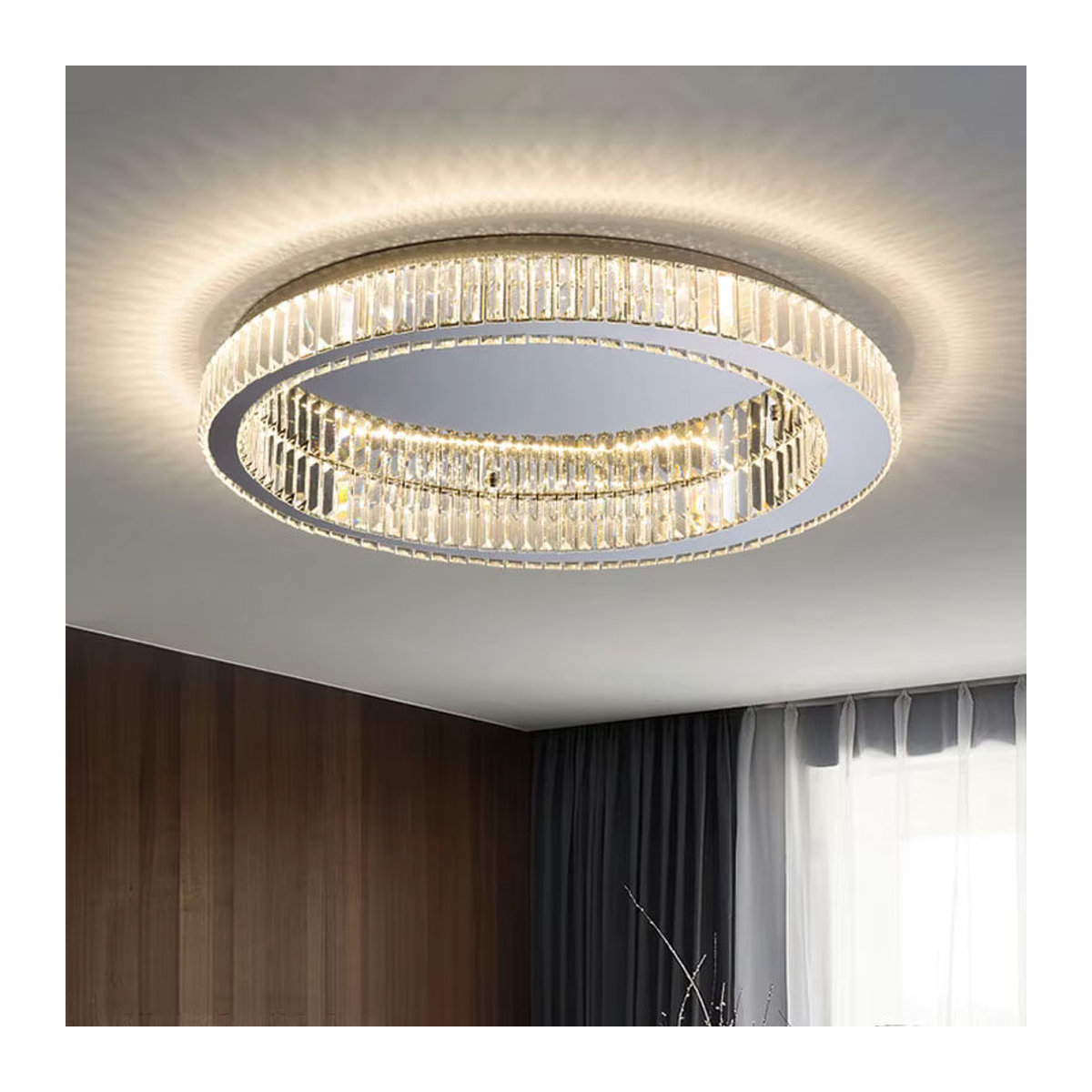Moderner LED Kronleuchter von TAONUANSHU in Gold mit Glas-Kristallen für Wohnzimmer und Schlafzimmer - Bild 3