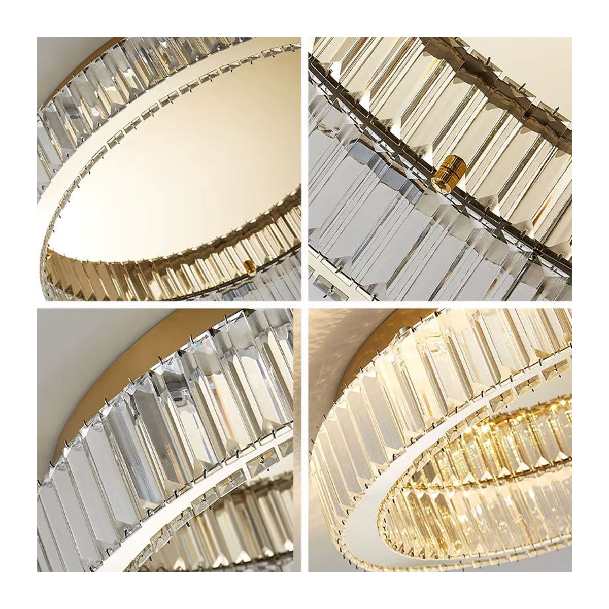 Moderner LED Kronleuchter von TAONUANSHU in Gold mit Glas-Kristallen für Wohnzimmer und Schlafzimmer - Bild 4