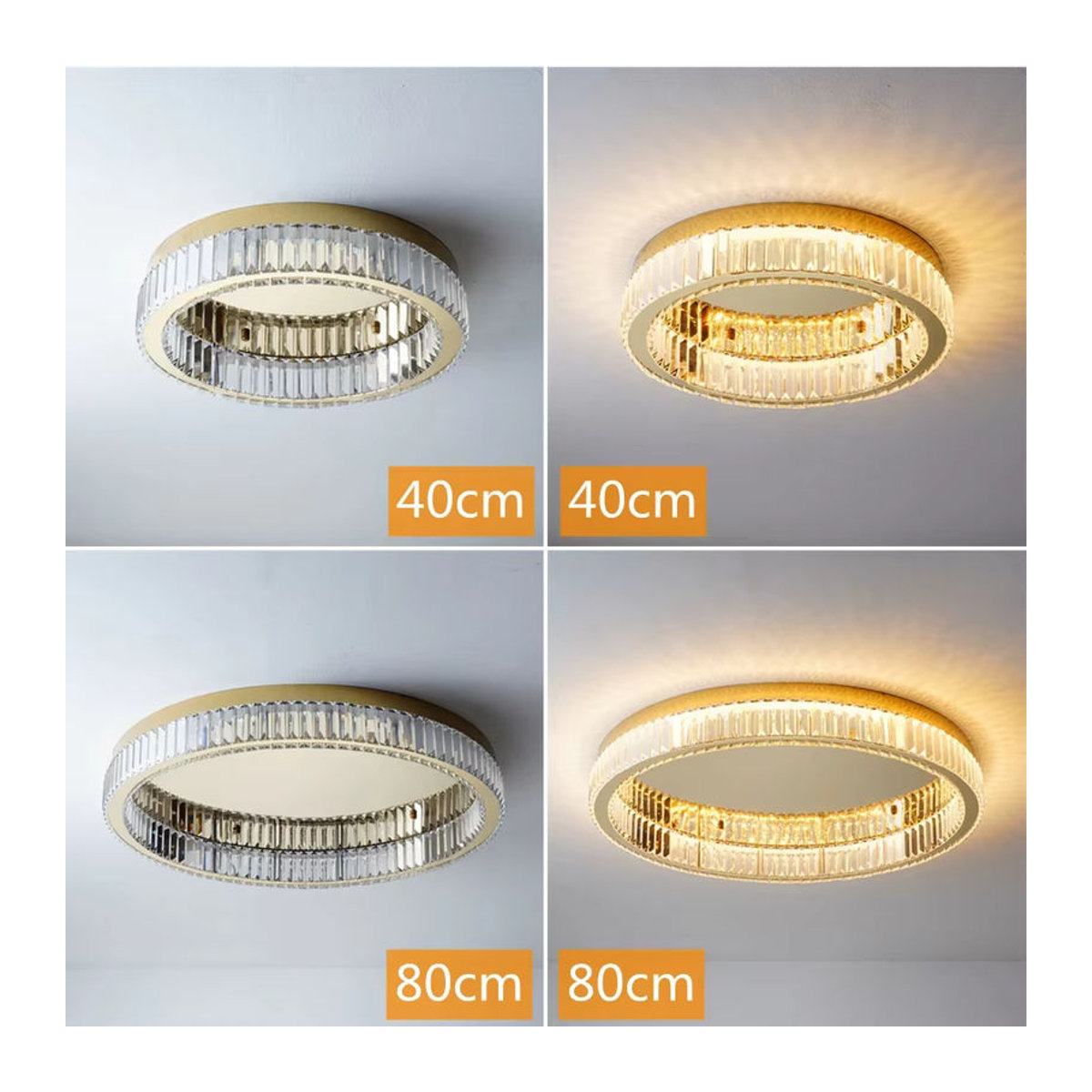 Moderner LED Kronleuchter von TAONUANSHU in Gold mit Glas-Kristallen für Wohnzimmer und Schlafzimmer - Bild 5