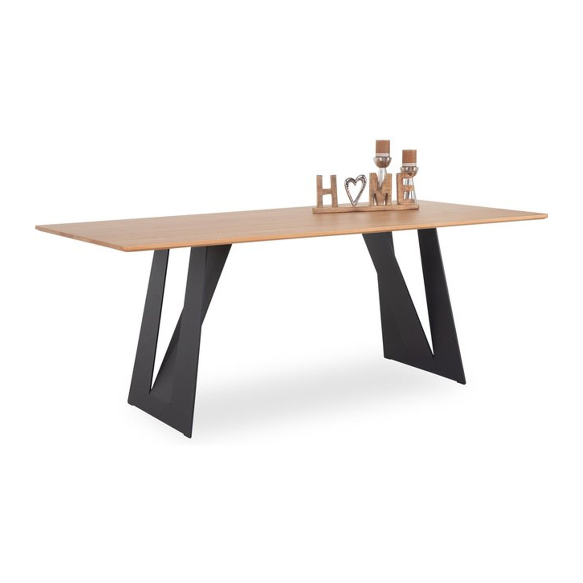 Moderner Massivholztisch Witlake SOLANA in Eiche Natur und Braun, Rechteckig, B: 160 cm, T: 110 cm, H: 77 cm - Bild 1