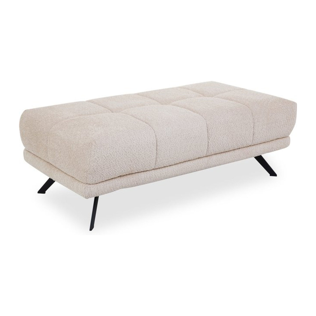 Moderner Polsterhocker SYSTEMPOLSTER XXL MAXINE in Beige mit Bouclé-Stoff und Metallgestell, B/T/H: 137 x 73 x 45 cm - Bild 1