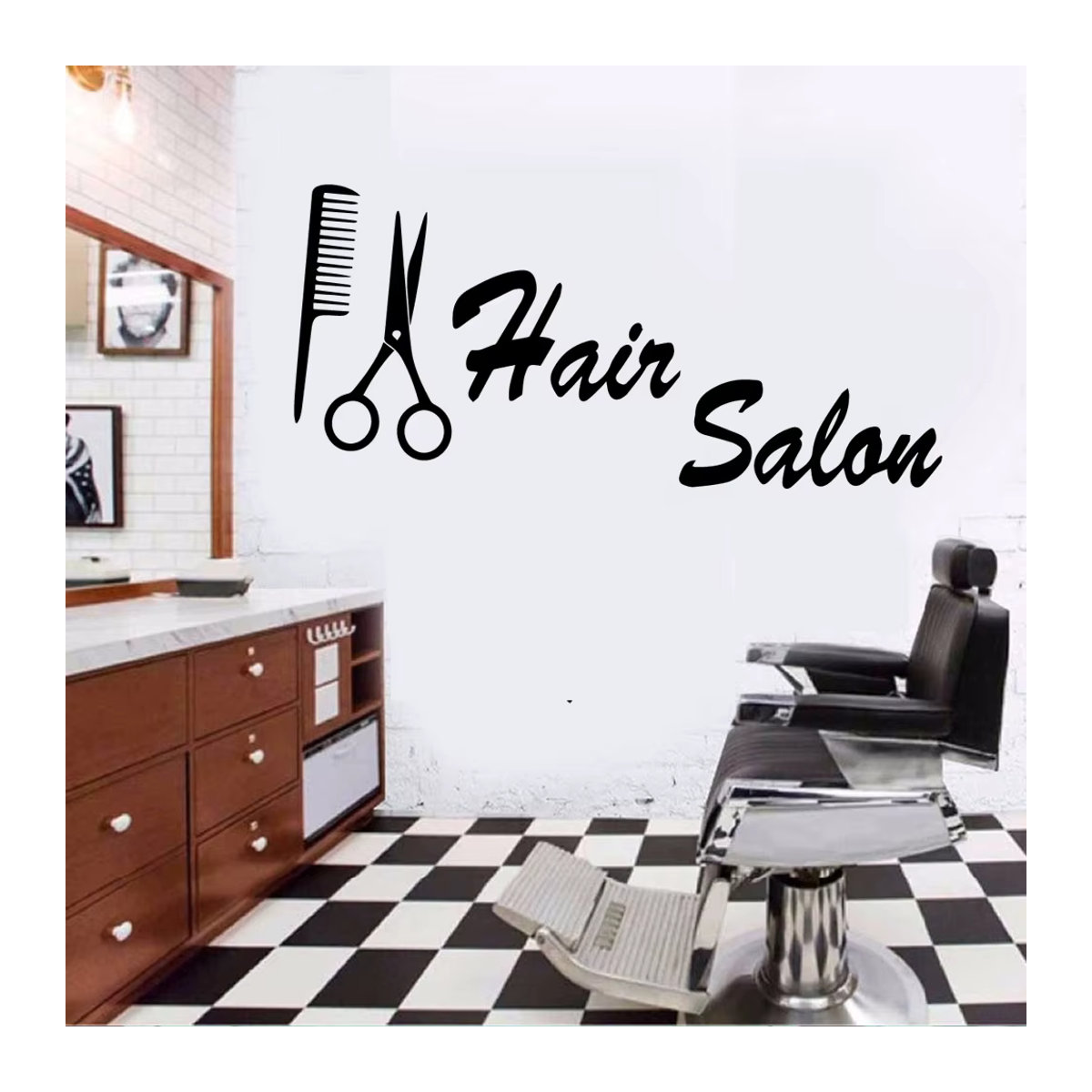 Moderner PVC Wandaufkleber für Schönheitsstudios und Friseursalons im Vinyl-Design - Bild 2