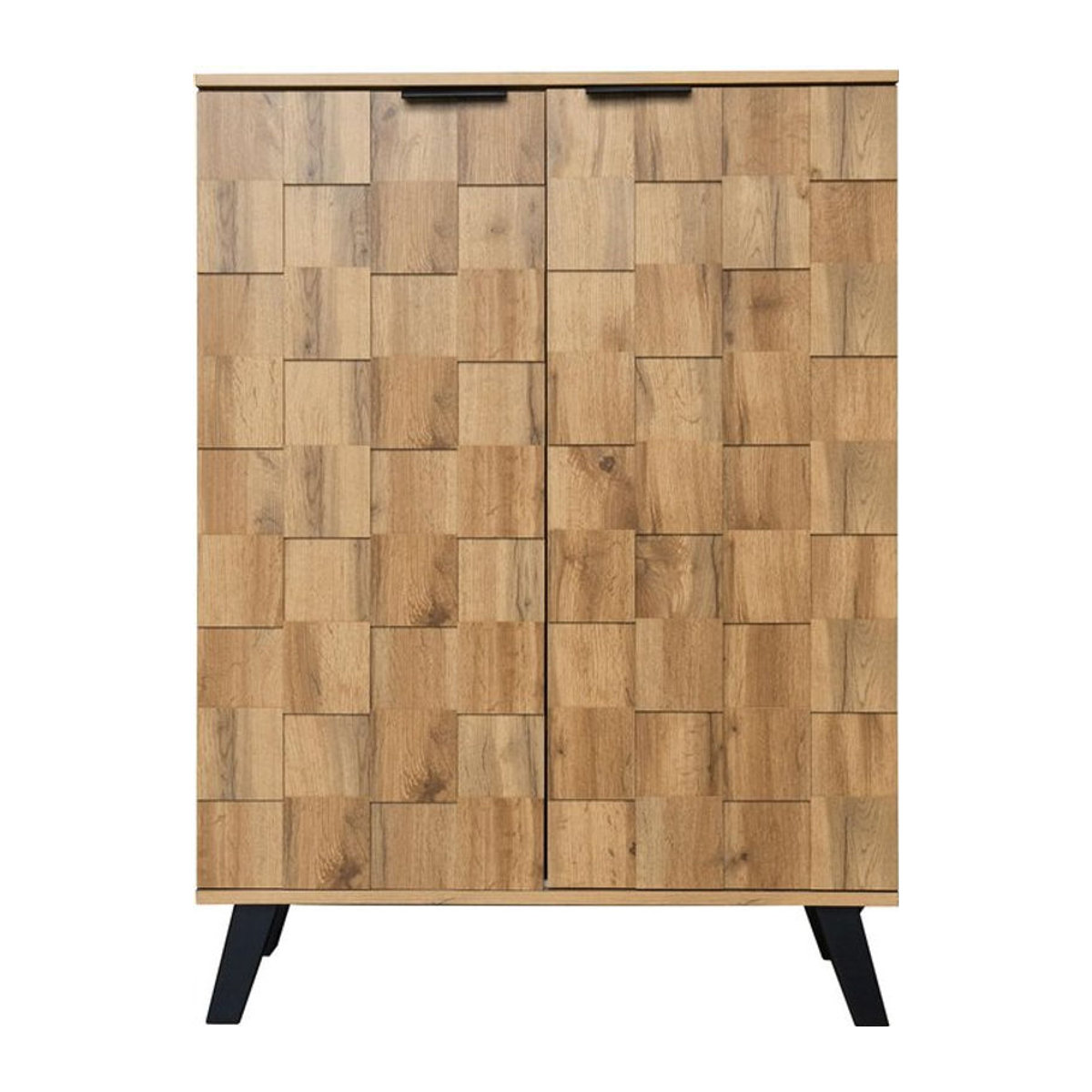Moderner Schuhschrank von GL Store mit Drehtüren aus Holzwerkstoff und Metall in Natur, B/T/H: 80,5 x 35 x 109,5 cm - Bild 1