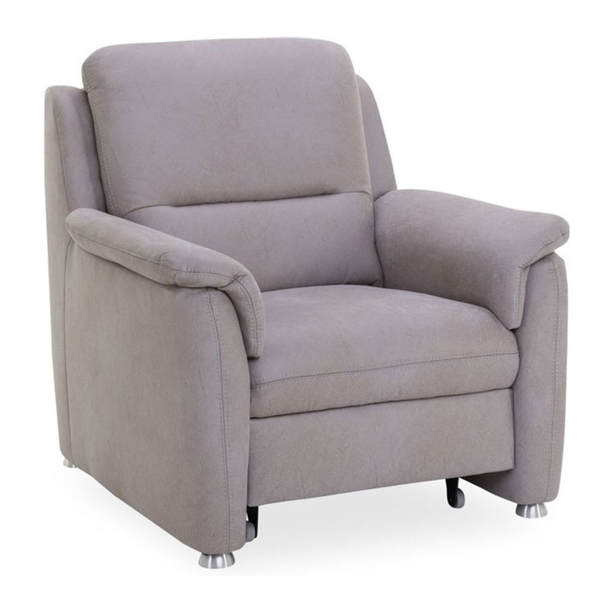 Moderner Sessel SYSTEMPOLSTER mit Hocker Pino in Grau und Alufarben aus Stoff und Polyester - Bild 1