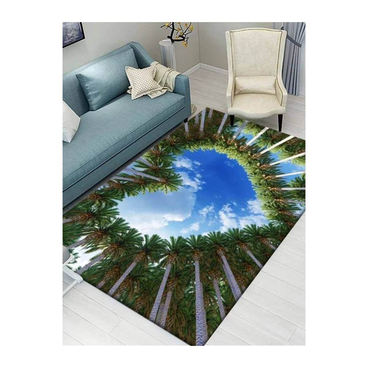 Moderner Teppich mit floralem Tulpen-Design für dein Wohnzimmer, Breite: 60 cm, Tiefe: 40 cm - Bild 1