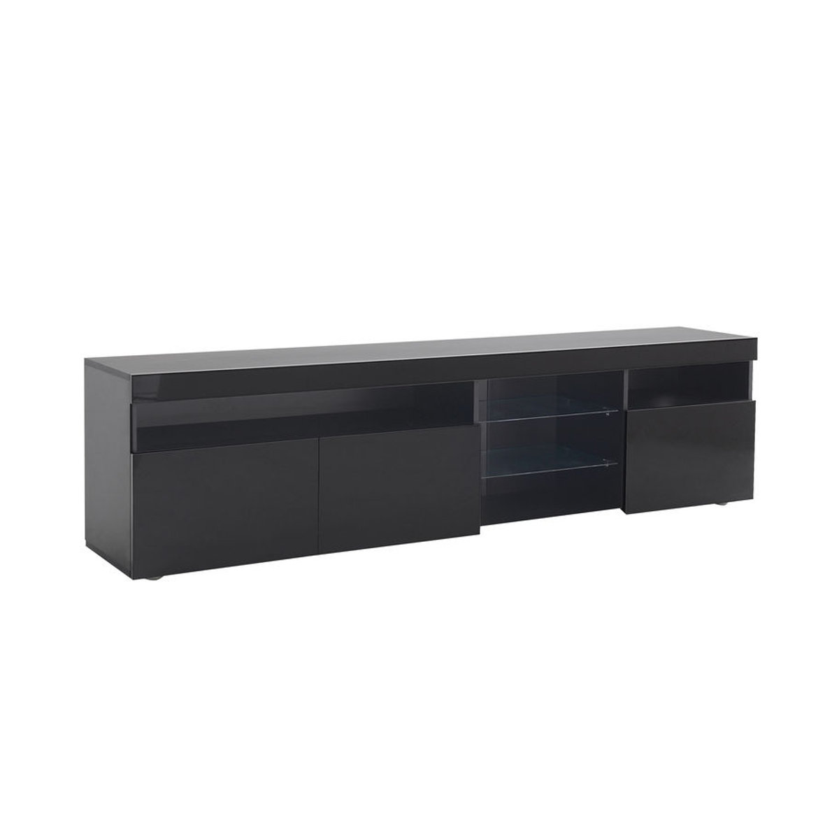 Moderner TV-Schrank von GL Store in Schwarz mit Glaselementen und Holzwerkstoff - Bild 2
