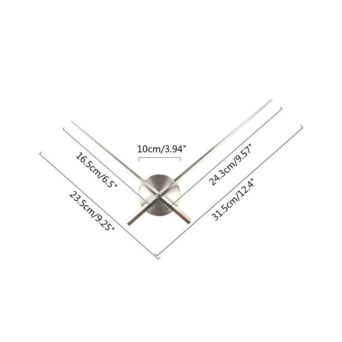Moderner Wanduhr-Mechanismus mit langen Zeigern in Silber für deine DIY-Wanduhr aus Metall - Bild 1