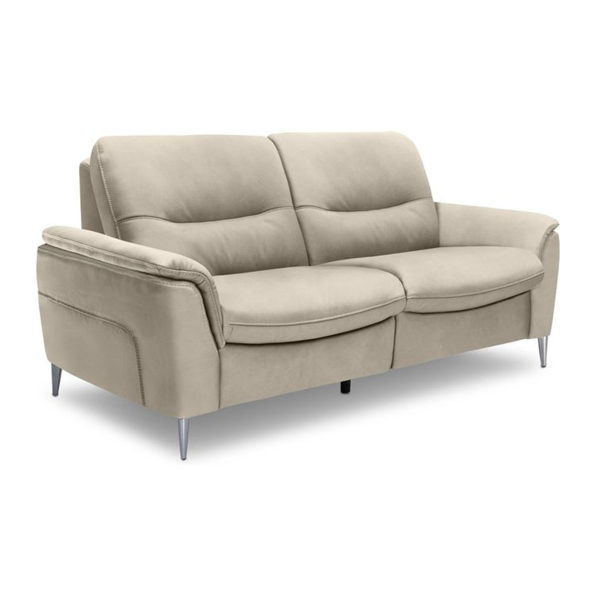 Modernes 2,5 Sitzer Sofa MONDO PAGERO aus Echtleder in Beige und Weiß - Bild 1