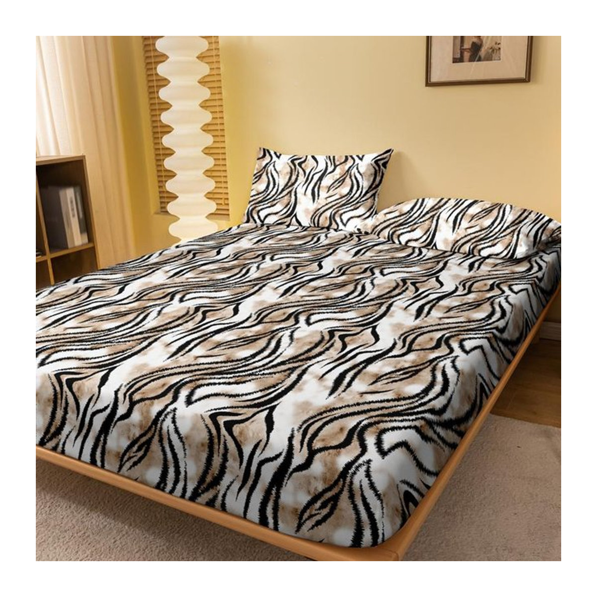 Modernes Bettwäsche-Set mit geometrischem Kurvenmuster für dein Schlafzimmer, B/B/H: 71 x 132 cm - Bild 1