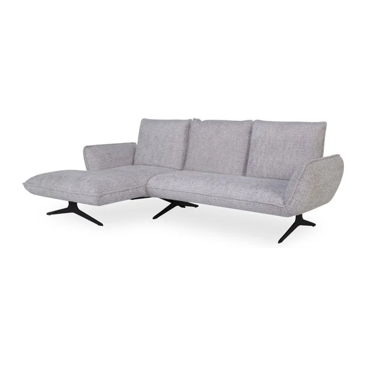Modernes Ecksofa Koinor Buddy in Grau und Schwarz aus Polyester-Stoff, B/T/H: 305 x 120 x 19 cm - Bild 1