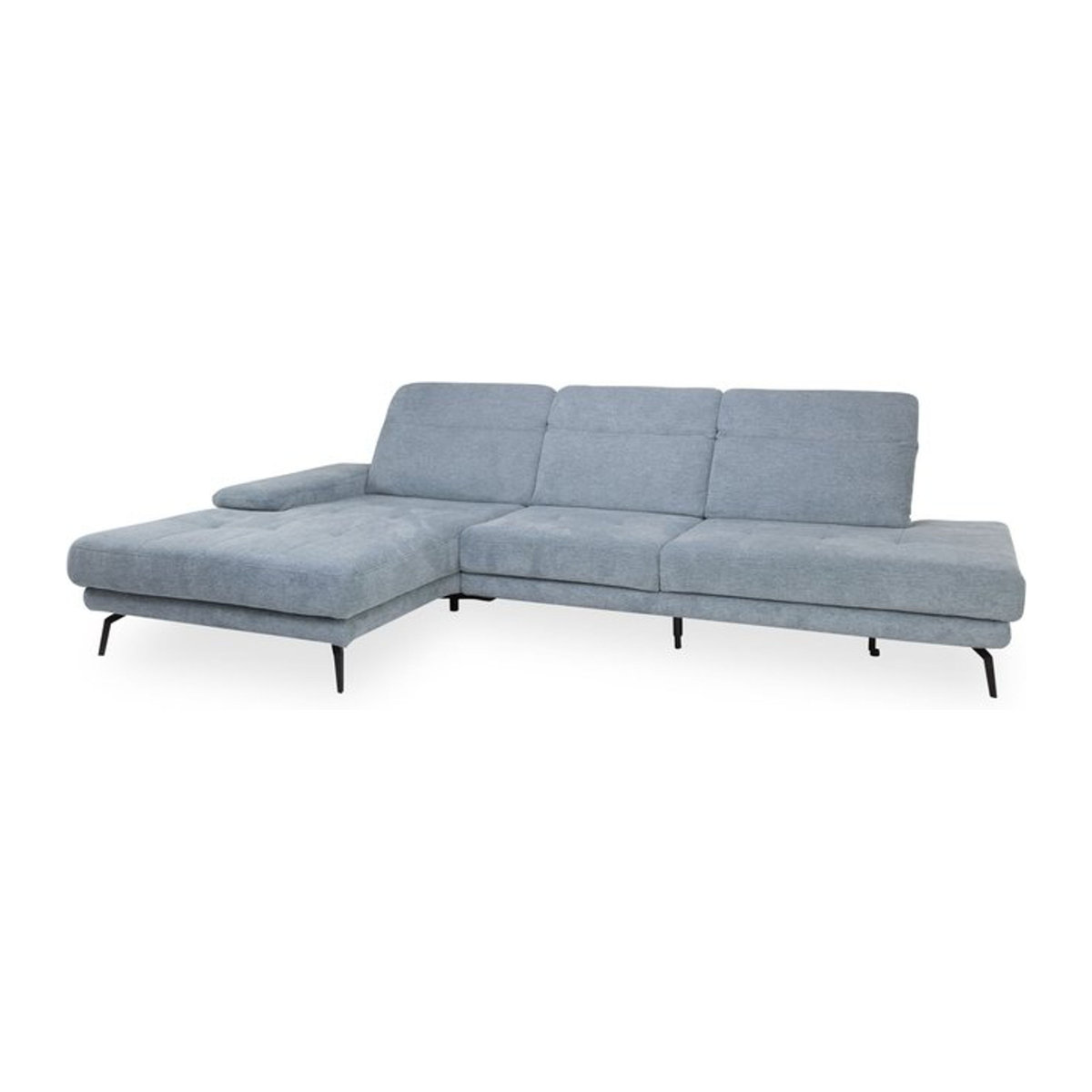 Modernes Ecksofa SYSTEMPOLSTER MALIA aus Stoff in Blau und Grau - Bild 1