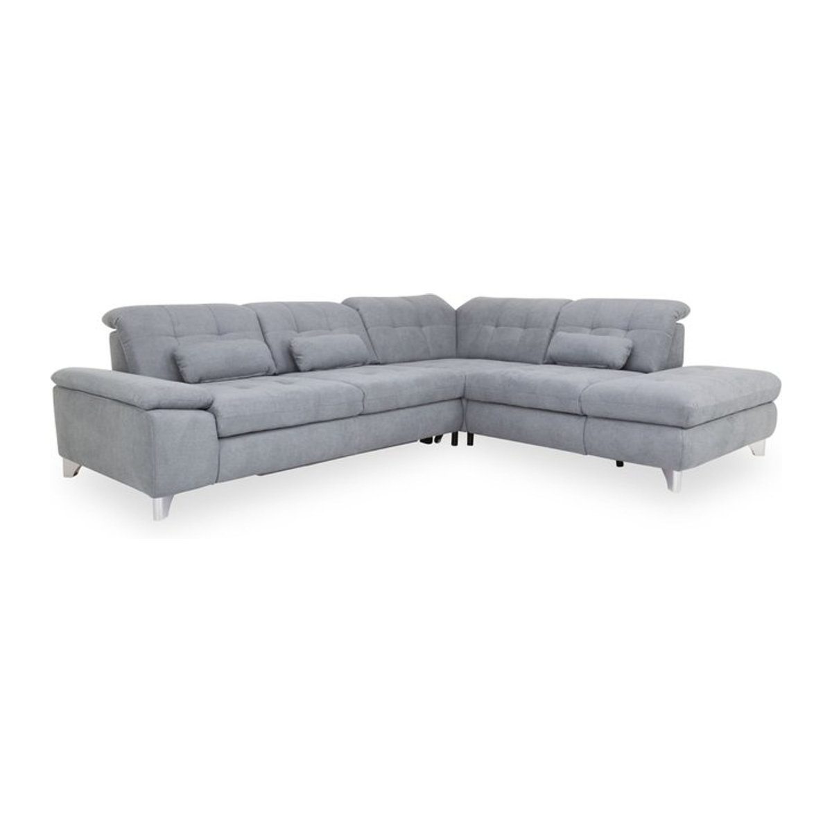 Modernes Ecksofa SYSTEMPOLSTER MARLA in Grau mit Stoffbezug aus Polyester und Polyamid, linksseitig, B/T/H: 310 x 180 x 19 cm - Bild 1