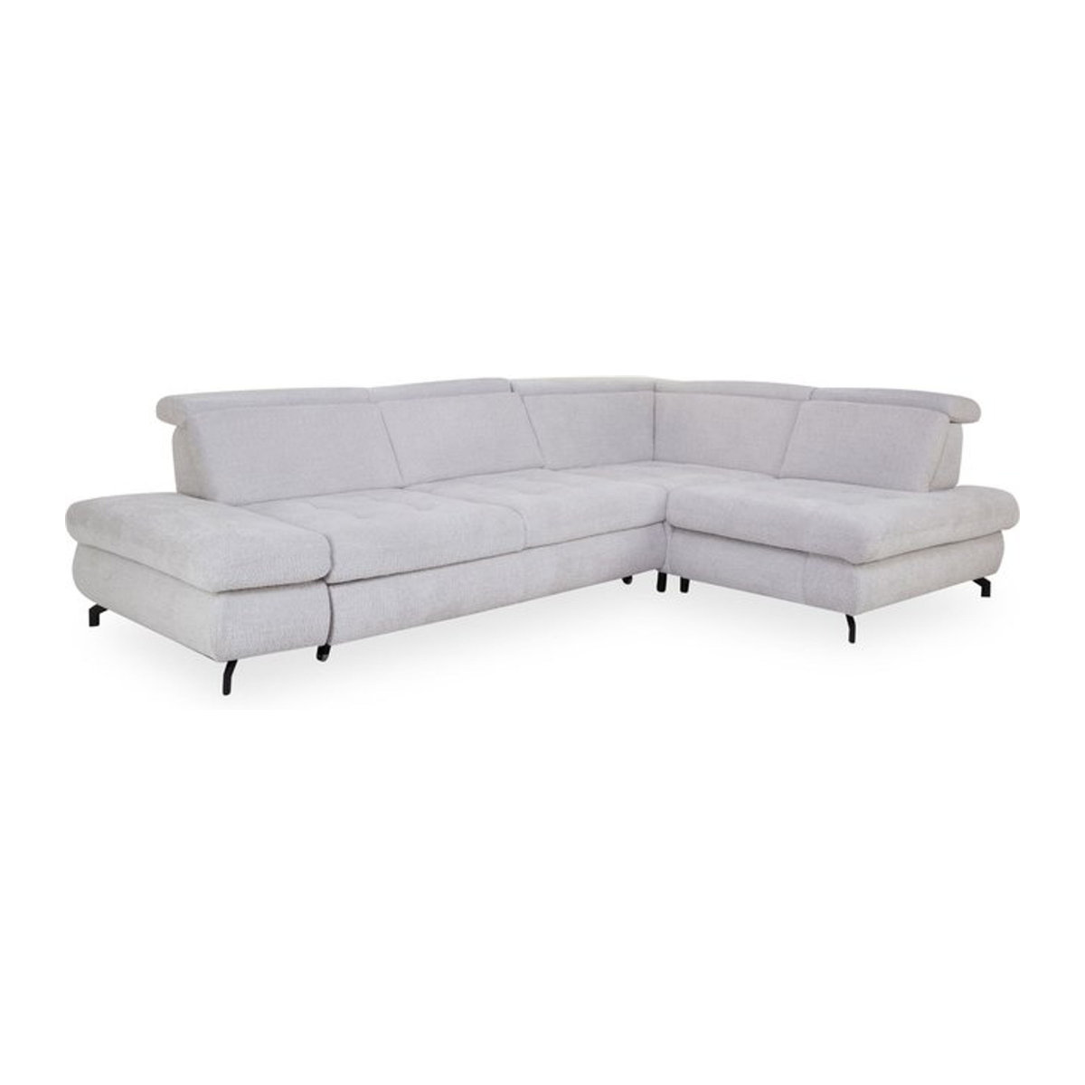 Modernes Ecksofa SYSTEMPOLSTER MAURICE aus Polyester-Stoff in Silber und Weiß - Bild 1