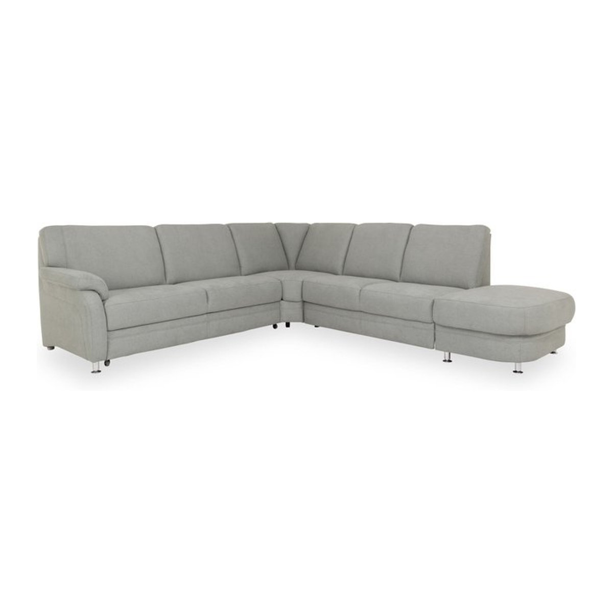 Modernes Ecksofa SYSTEMPOLSTER PAOLO in Grau oder Grün mit Stoffbezug und Aluminiumgestell, linksseitig - Bild 1