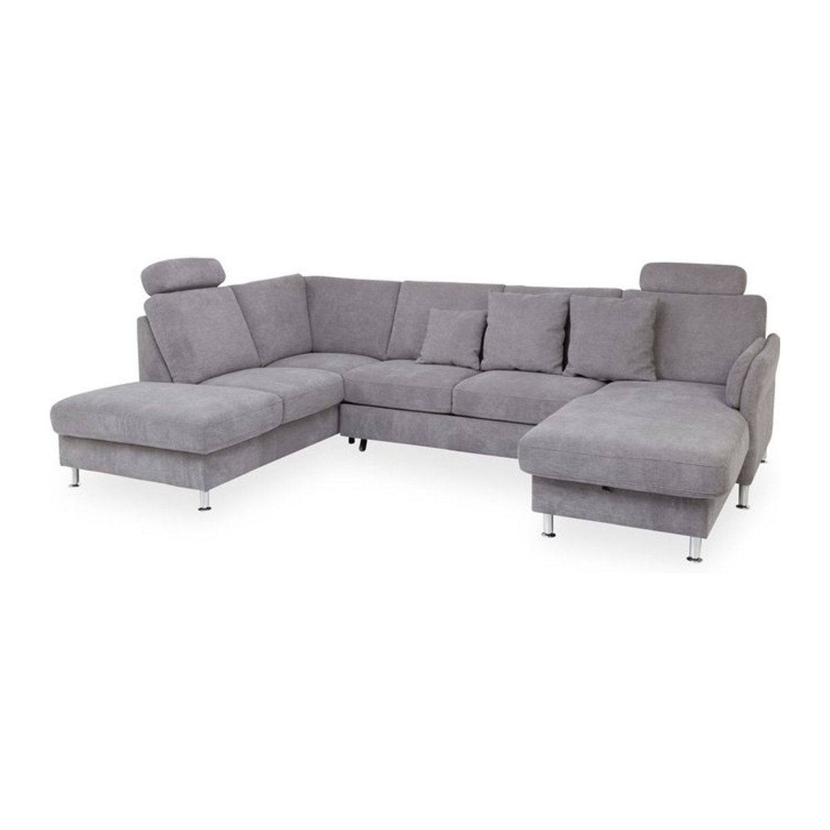 Modernes Ecksofa SYSTEMPOLSTER ZAZOU in Grau mit Stoffbezug aus Polyester und Nylon, Breite: 305 cm, Tiefe: 150 cm - Bild 1