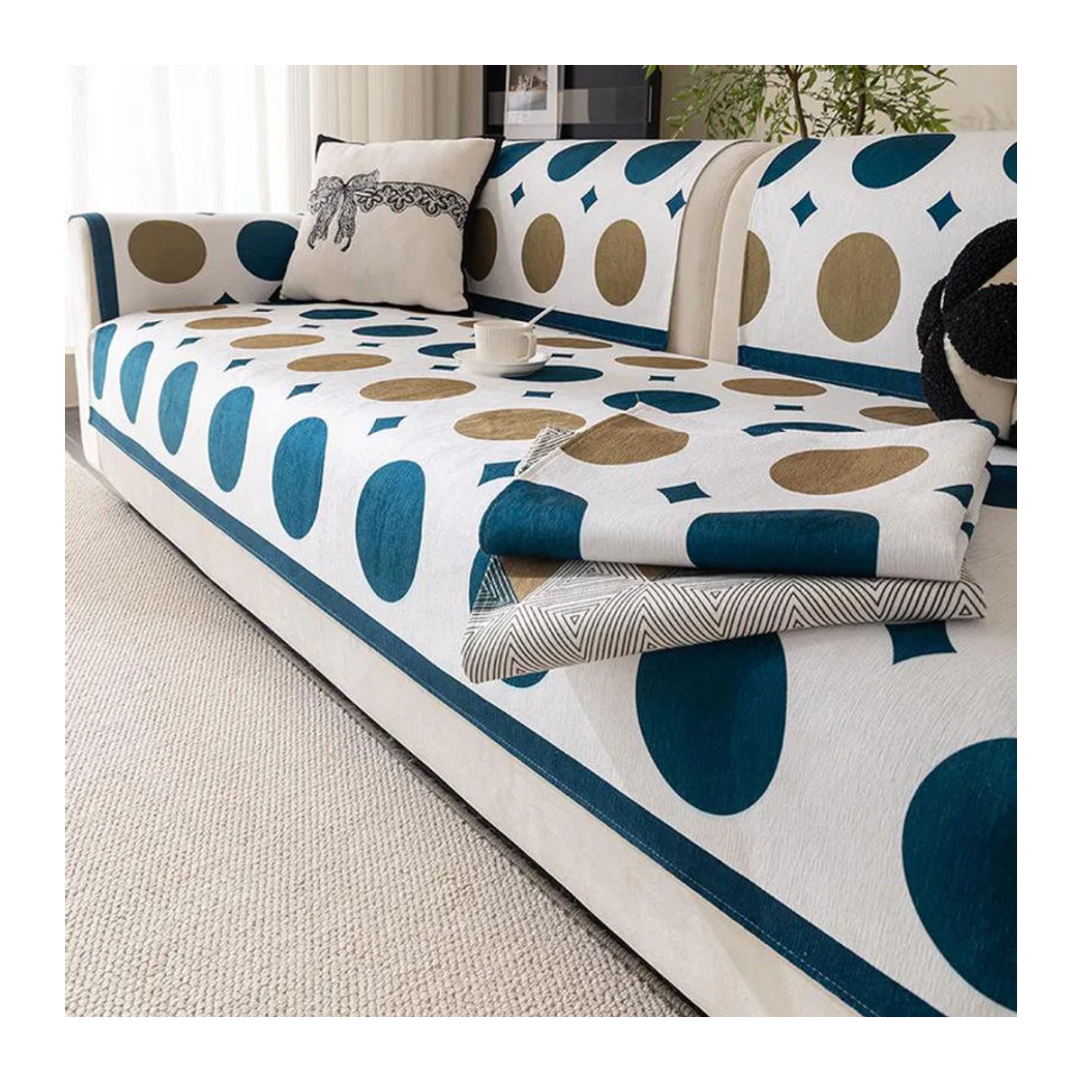 Modernes geometrisches Sofakissen als einteilige Kombination für dein Sofa, B/B: 70 x 70 cm - Bild 2