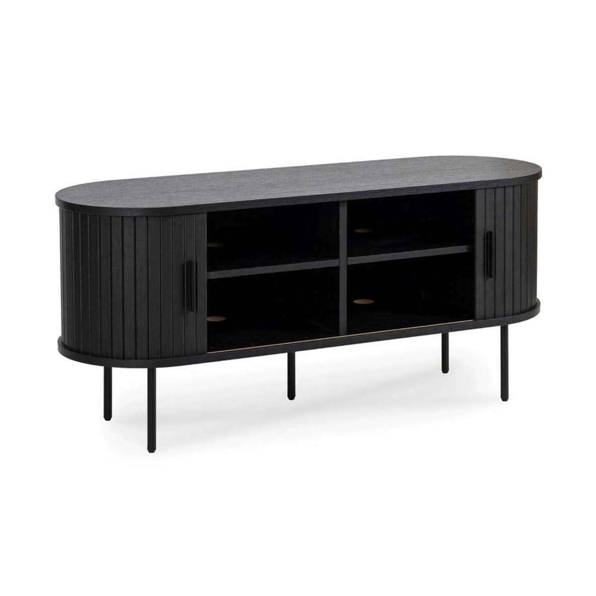Modernes Lowboard SELVA von WIPMEB in Schwarz, minimalistisches Design aus Metall, B/H/T: 120 x 54 x 60 cm - Bild 2
