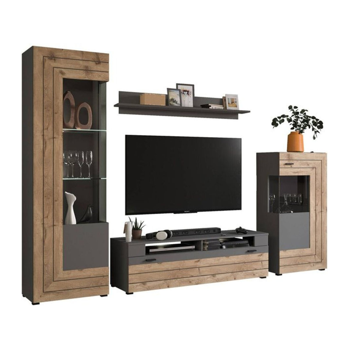 Modernes Regalsystem Freno von xonox.home in Grau, B/H/T: 290 x 194 x 40 cm - Bild 1